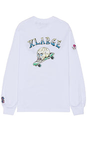 XLARGE Good Time Long Sleeve Tee in White - XLARGE Good Time T-shirt à manches longues en blanc - XLARGE Good Time 白色长袖 T 恤 - XLARGE Good Time Langarm-T-Shirt in Weiß - XLARGE Good Time 긴팔 티셔츠 화이트 색상 - Maglietta a maniche lunghe XLARGE Good Time in bianco