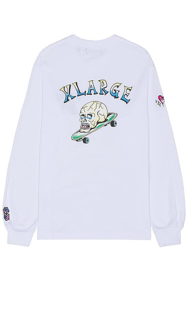 XLARGE Good Time Long Sleeve Tee in White - XLARGE Good Time T-shirt à manches longues en blanc - XLARGE Good Time 白色长袖 T 恤 - XLARGE Good Time Langarm-T-Shirt in Weiß - XLARGE Good Time 긴팔 티셔츠 화이트 색상 - Maglietta a maniche lunghe XLARGE Good Time in bianco