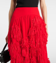 Xu Zhi Draped chiffon midi skirt