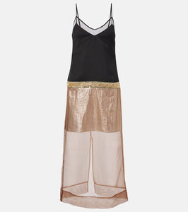 Xu Zhi Embesllished paneled midi dress
