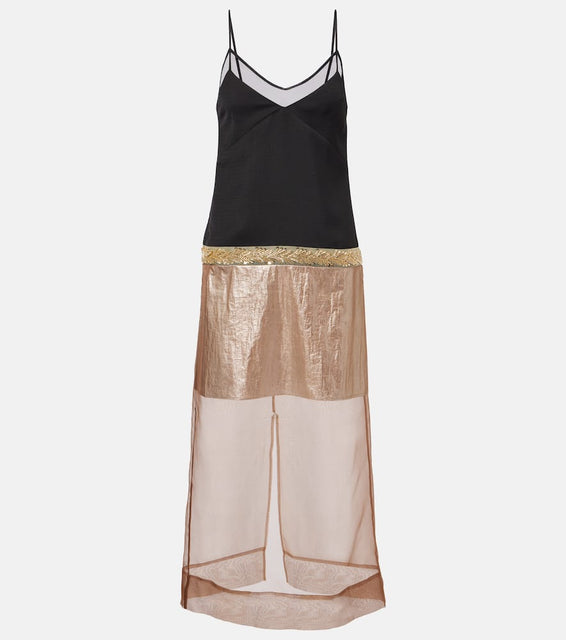 Xu Zhi Embesllished paneled midi dress