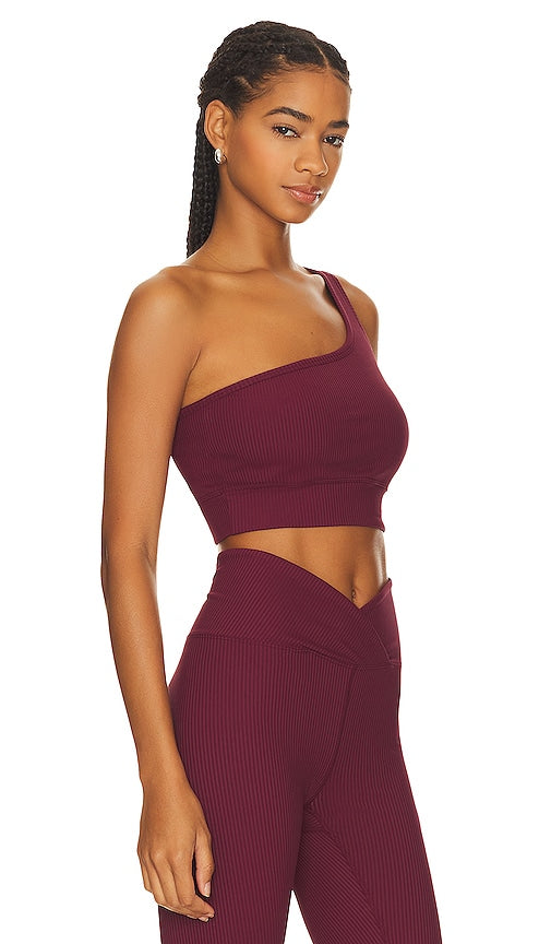 YEAR OF OURS Ribbed 54 Sports Bra in Burgendy