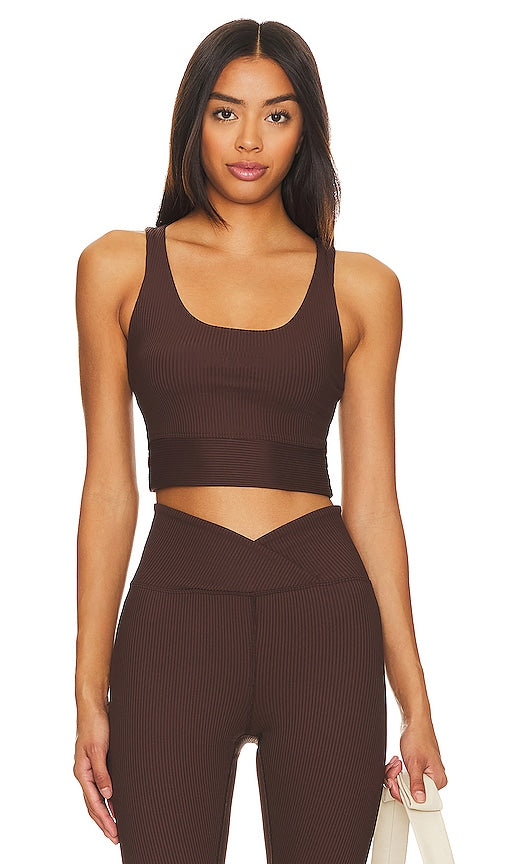 YEAR OF OURS Ribbed Gym Bra in Brown - YEAR OF OURS - Soutien-gorge de sport côtelé en marron - YEAR OF OURS 棕色罗纹运动文胸 - YEAR OF OURS Gerippter Sport-BH in Braun - YEAR OF OURS 골지 짐 브라브라운 색상 - ANNO DEL NOSTRO Reggiseno da palestra a coste in marrone