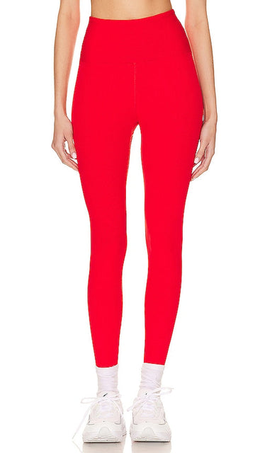 YEAR OF OURS Ribbed High High Legging in Red - Legging taille haute côtelé YEAR OF OURS en rouge - YEAR OF OURS 红色罗纹高筒打底裤 - YEAR OF OURS Gerippte High-High-Leggings in Rot - YEAR OF OURS 레드 리브드 하이 하이 레깅스 - ANNO DEI NOSTRI Legging alti a costine in rosso