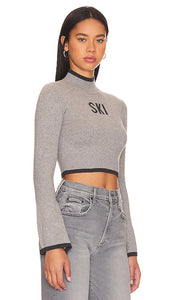 YEAR OF OURS Ski Bell Sleeve Cashmere Sweater in Grey