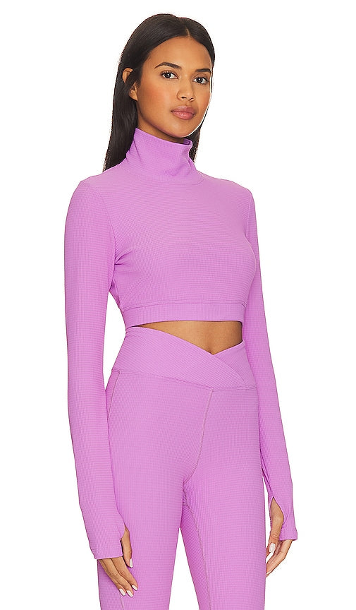 YEAR OF OURS The Drift Thermal Turtleneck Top in Purple