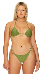 YEVRAH SWIM Capri Basic Bikini Top in Green