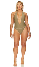 YEVRAH SWIM Positano V Neck One Piece in Olive
