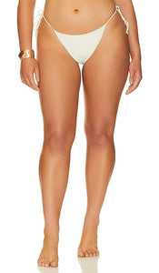 YEVRAH SWIM Santorini Minimal Bikini Bottom in Cream