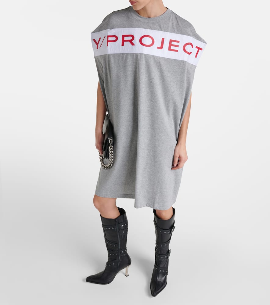 Y/Project Logo cotton jersey minidress