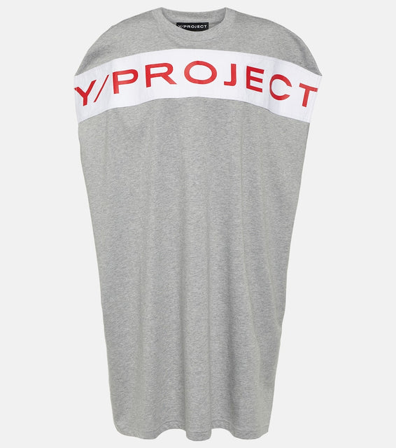 Y/Project Logo cotton jersey minidress