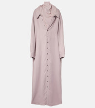Y/Project Turtleneck mesh-trimmed shirt dress. Y/Project 高领网纱饰边衬衫裙