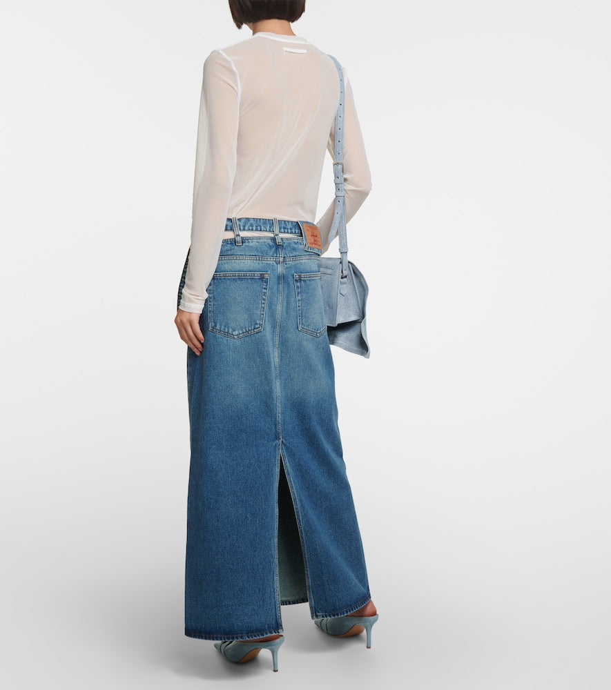 Y/Project Y Belt denim maxi skirt