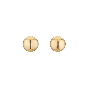Yellow Gold Ball Stud Earrings | 4mm
