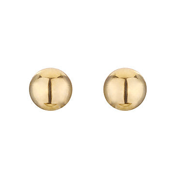 Yellow Gold Ball Stud Earrings | 6mm