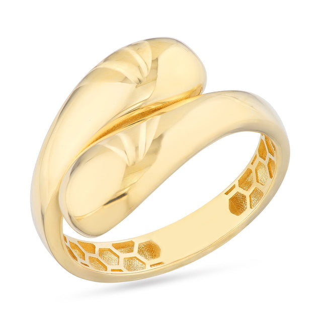 Yellow Gold Bypass Dome Ring