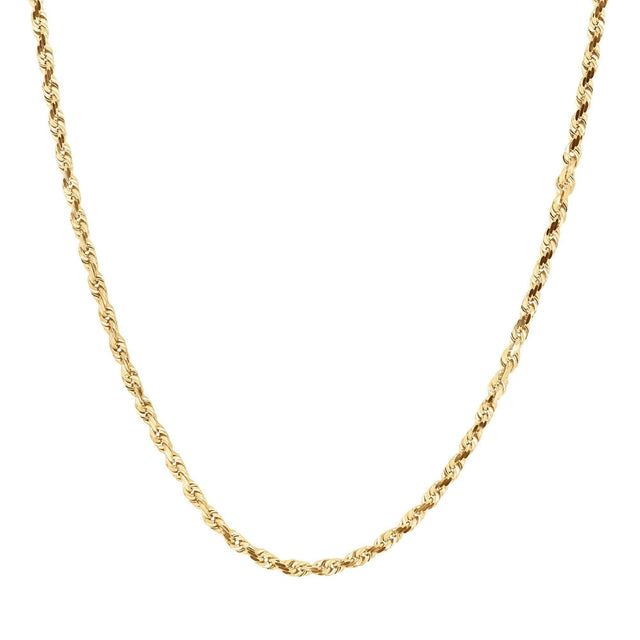 Yellow Gold Diamond-Cut Rope Chain Necklace | 4mm | 18 Inches