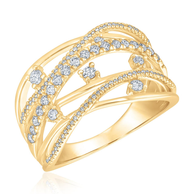 Yellow Gold Diamond Orbit Band 1/2ctw