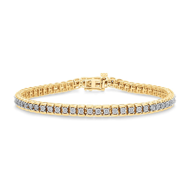 Yellow Gold Diamond Tennis Bracelet 1/4ctw
