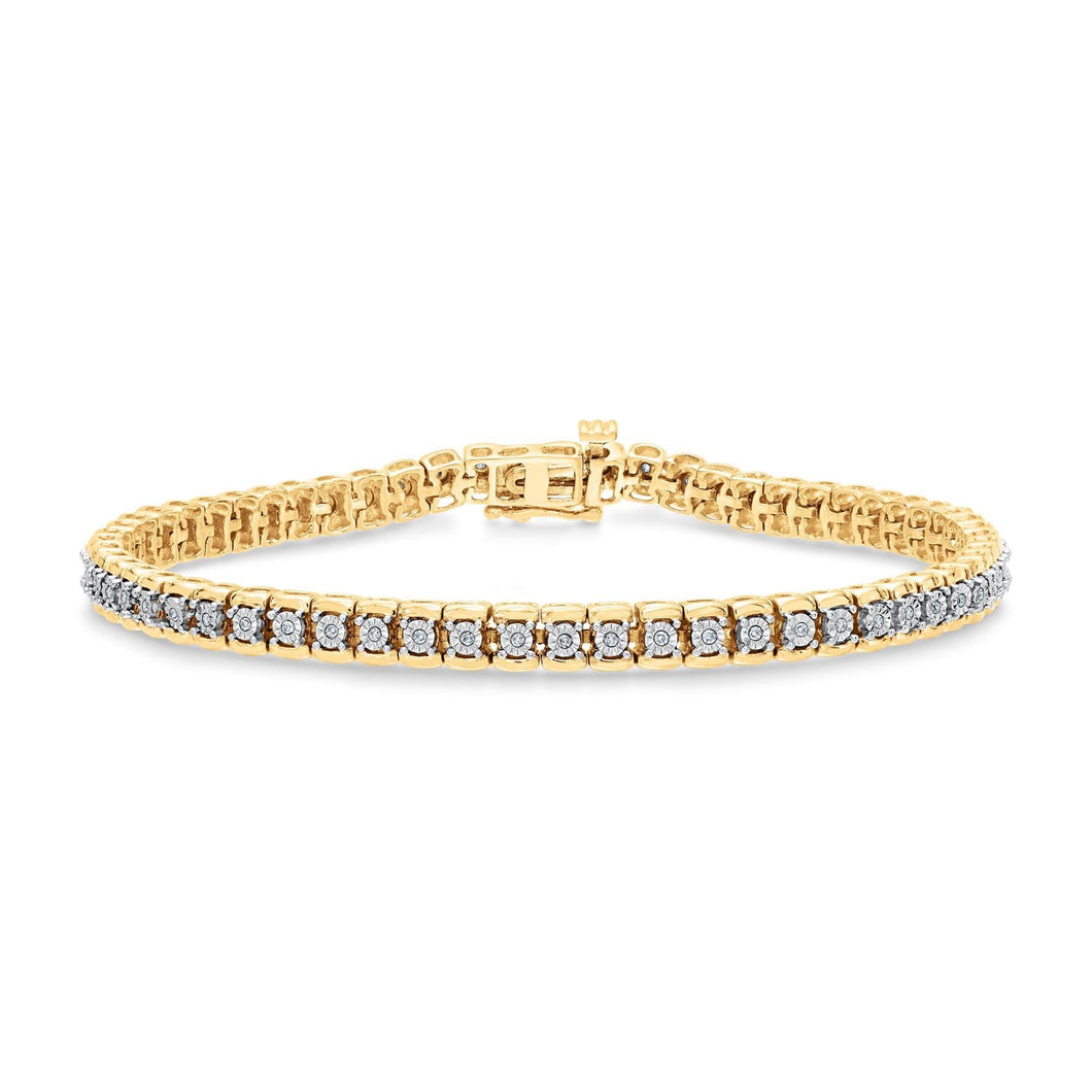Yellow Gold Diamond Tennis Bracelet 1/4ctw