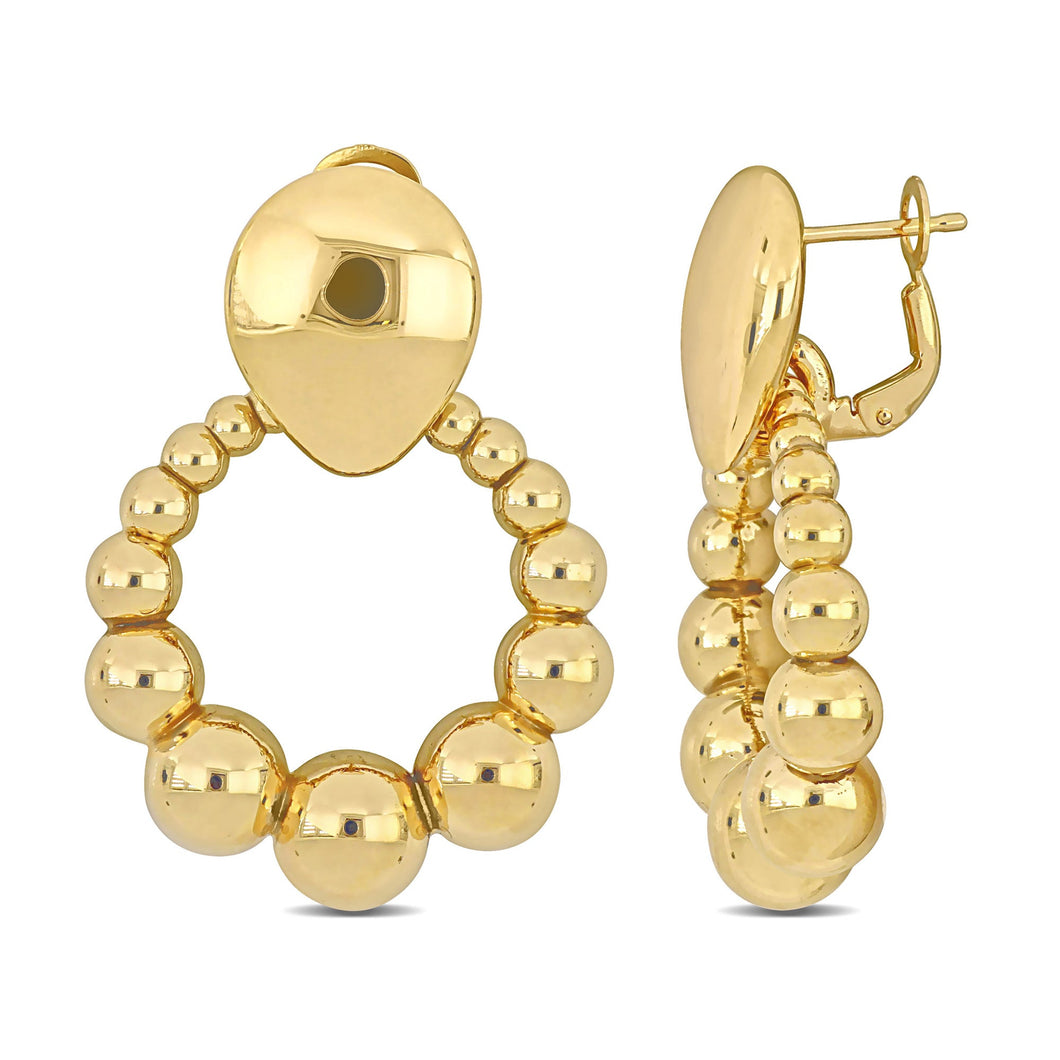 Yellow Gold Door Knocker Hoop Earrings