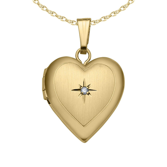 Yellow Gold Heart Locket Necklace