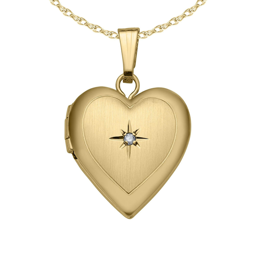 Yellow Gold Heart Locket Necklace