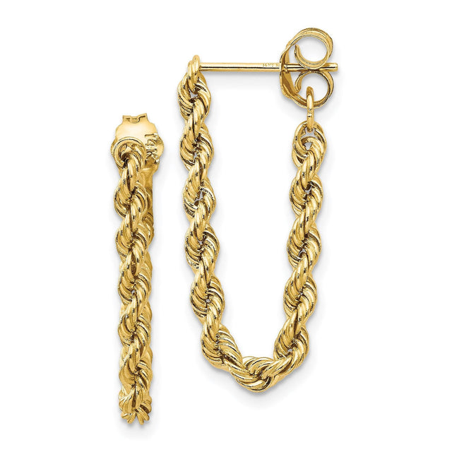 Yellow Gold Hollow Rope Earrings