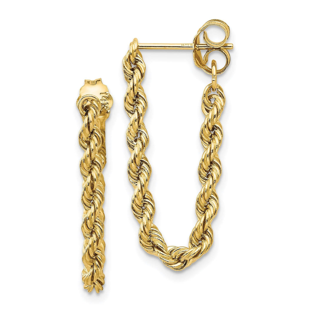 Yellow Gold Hollow Rope Earrings