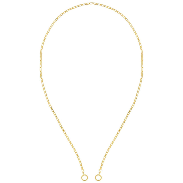 Yellow Gold Hollow Split Paperclip Push Lock Chain | 3.9mm | 20 Inches