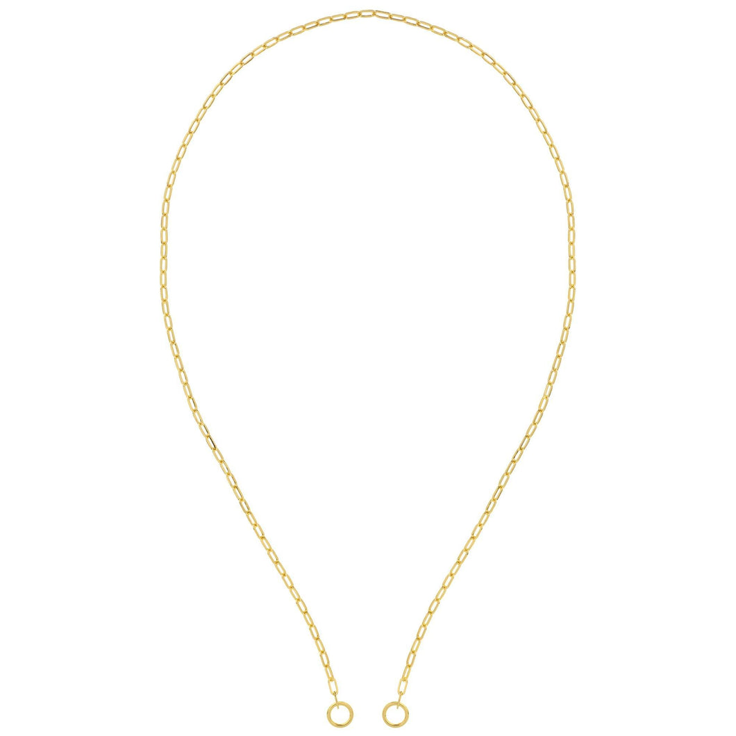 Yellow Gold Hollow Split Paperclip Push Lock Chain | 3.9mm | 20 Inches