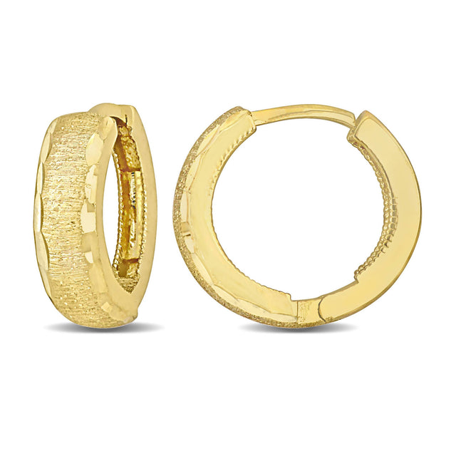 Yellow Gold Huggie Hoop Earrings | 13.8mm