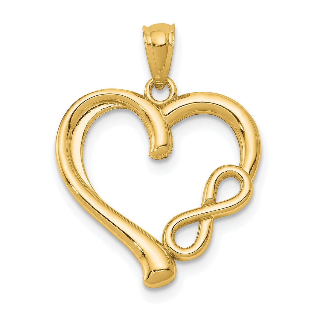 Yellow Gold Infinity Symbol Heart Pendant