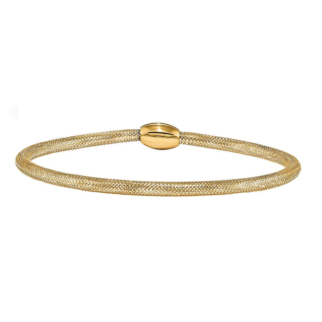 Yellow Gold Mesh Stretch Adjustable Bracelet | 3mm
