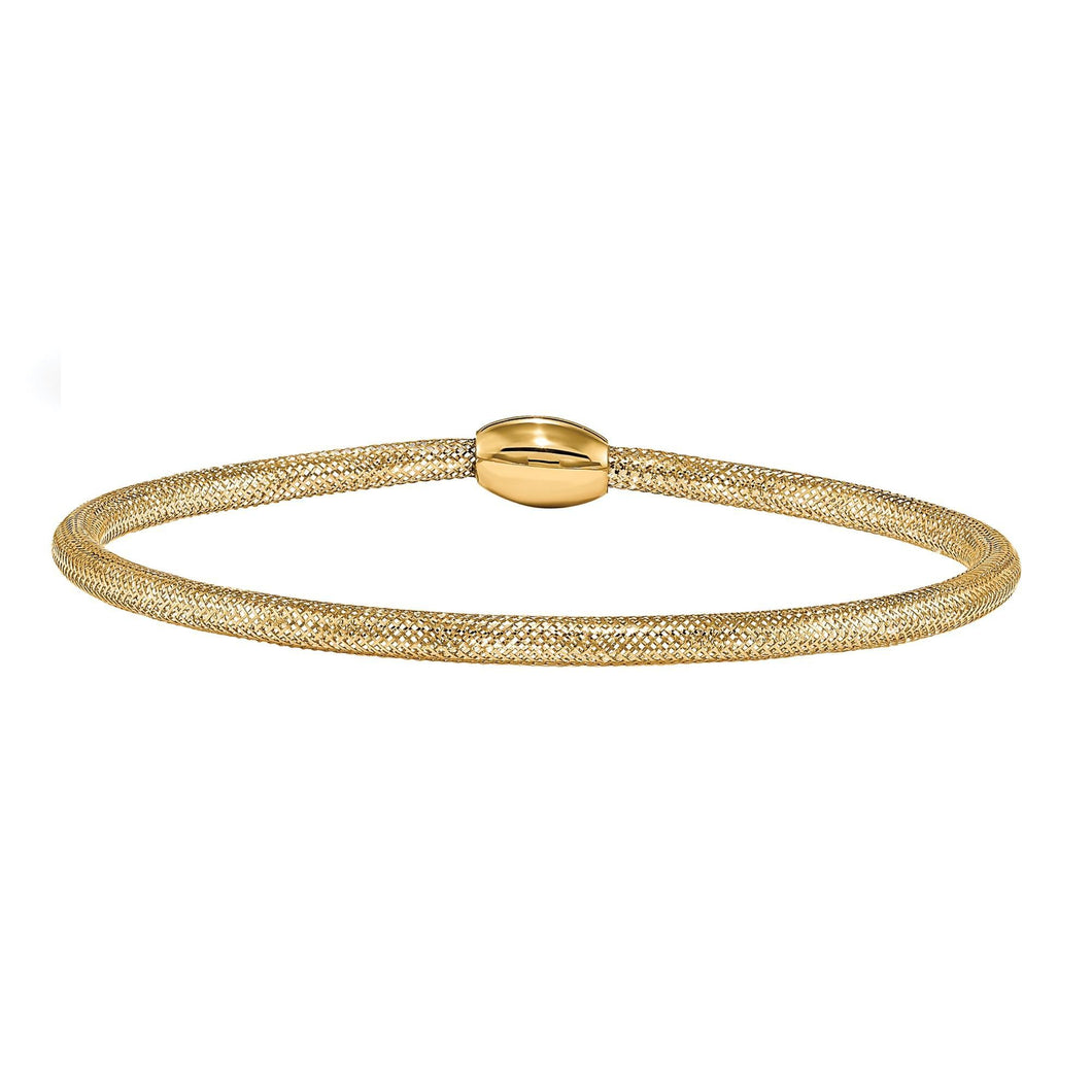 Yellow Gold Mesh Stretch Adjustable Bracelet | 3mm