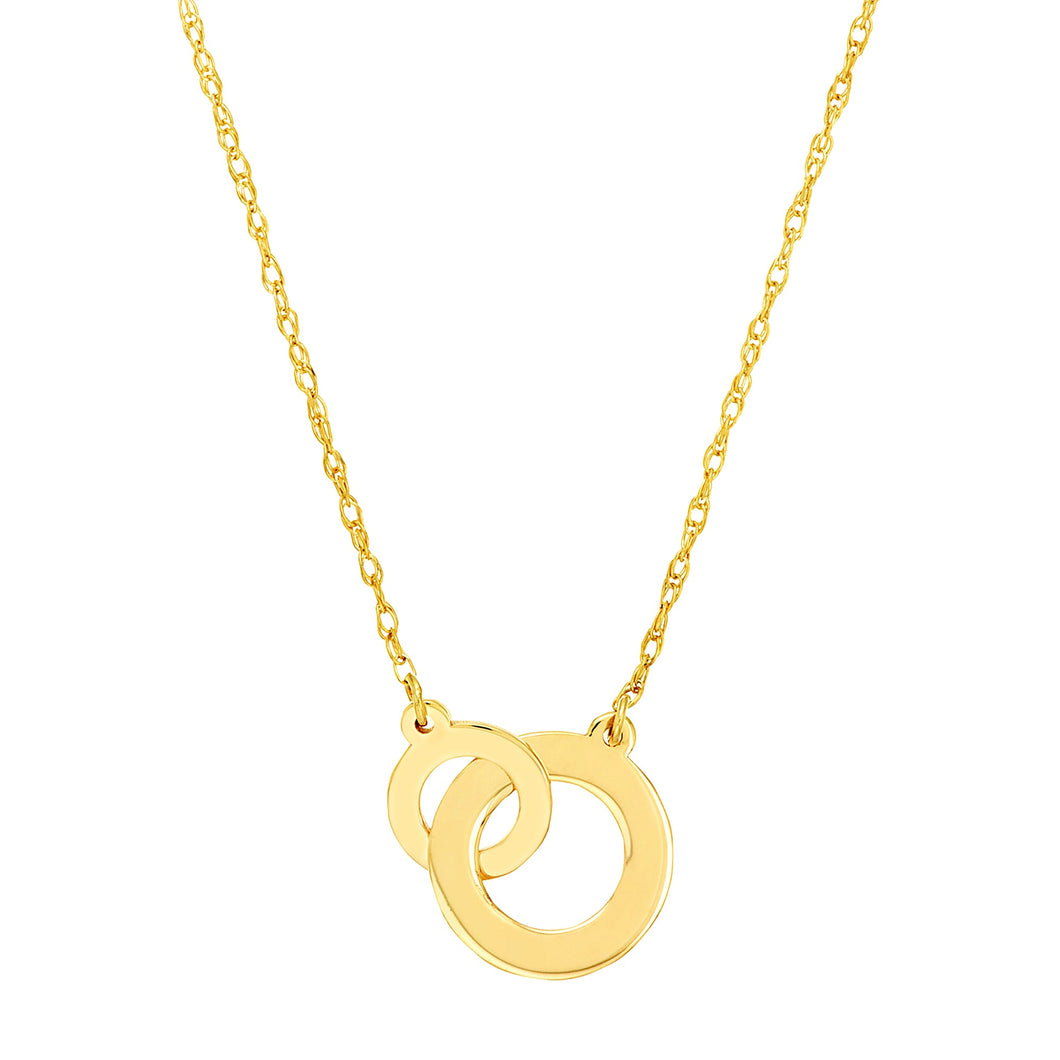 Yellow Gold Mini Interlocked Circles Necklace