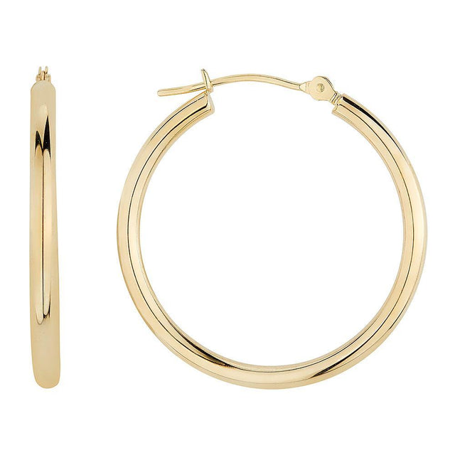 Yellow Gold Polished 25mm Hoop Earrings