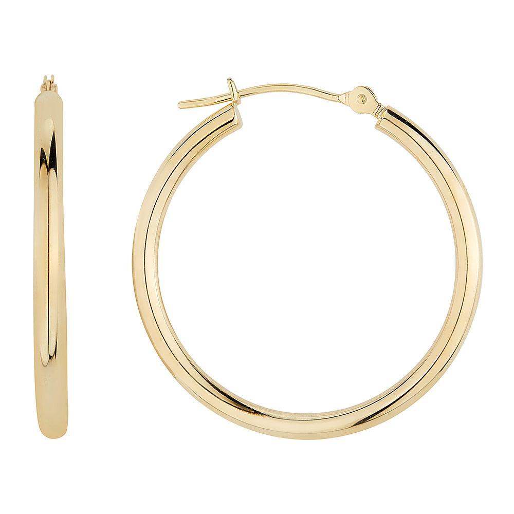 Yellow Gold Polished 25mm Hoop Earrings
