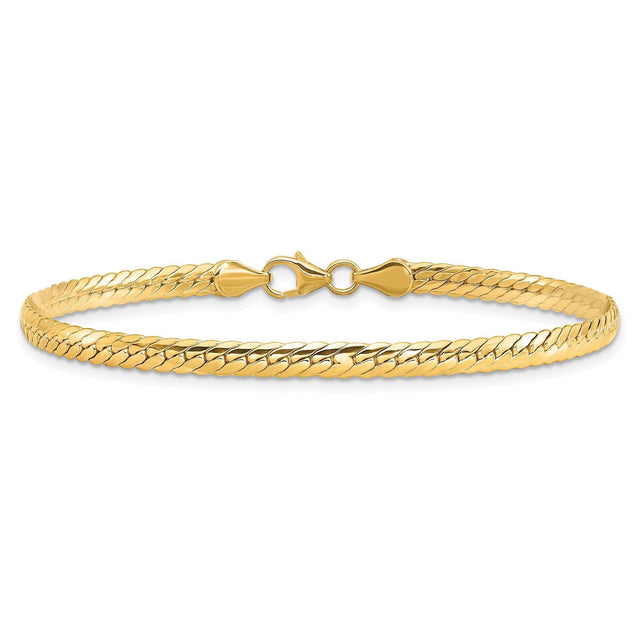 Yellow Gold Polished Fancy Link Bracelet | 3mm | 7.5 Inches