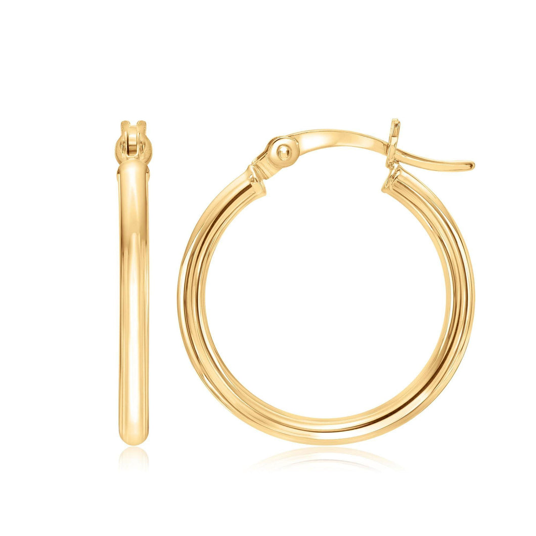 Yellow Gold Polished Hoop Earrings, 20mm