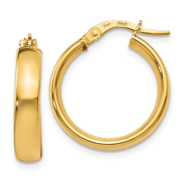 Yellow Gold Polished Hoop Earrings