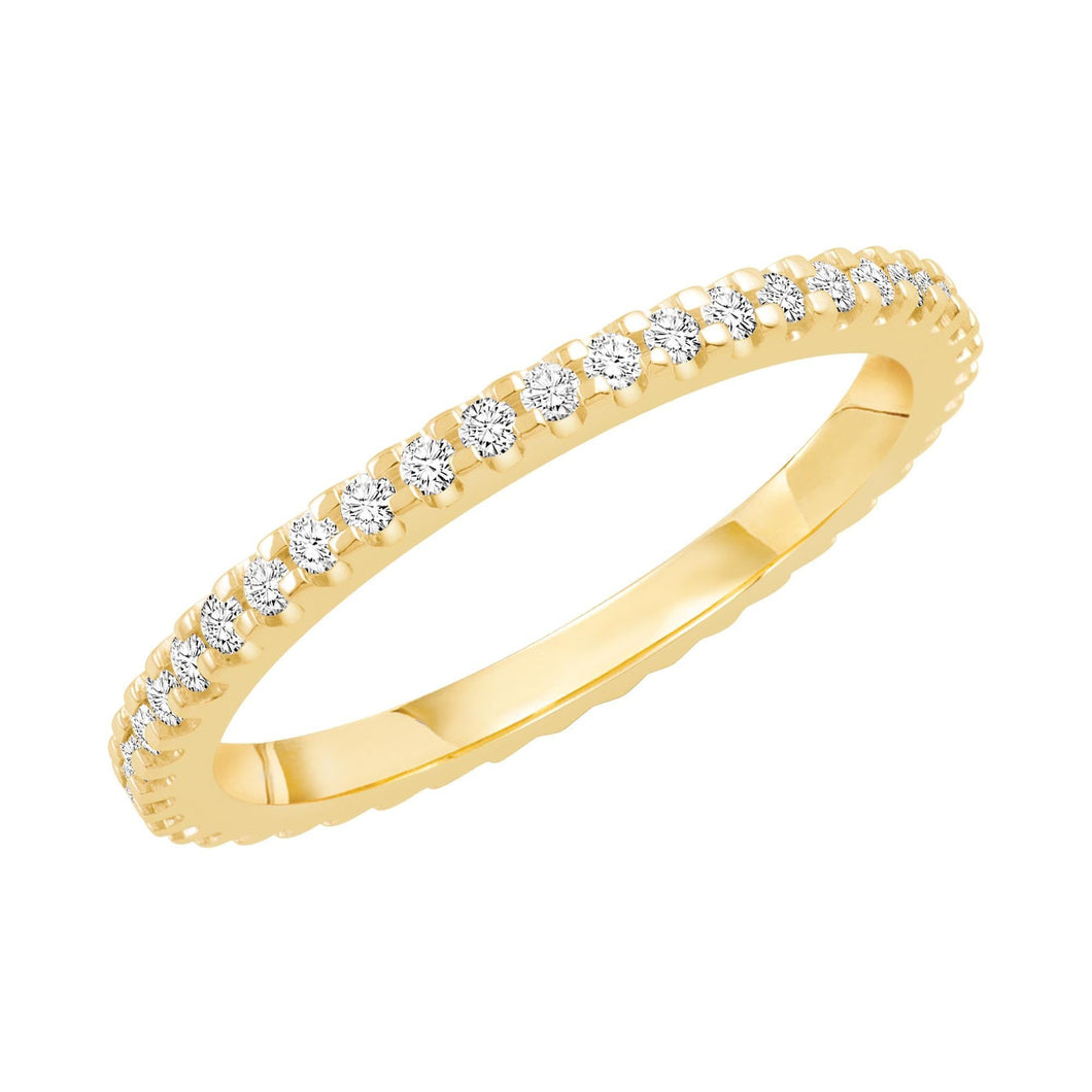 Yellow Gold Prong Set Round Diamond Eternity Band 1/3ctw