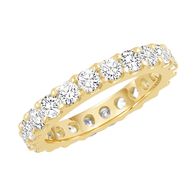 Yellow Gold Prong Set Round Diamond Eternity Band 2ctw