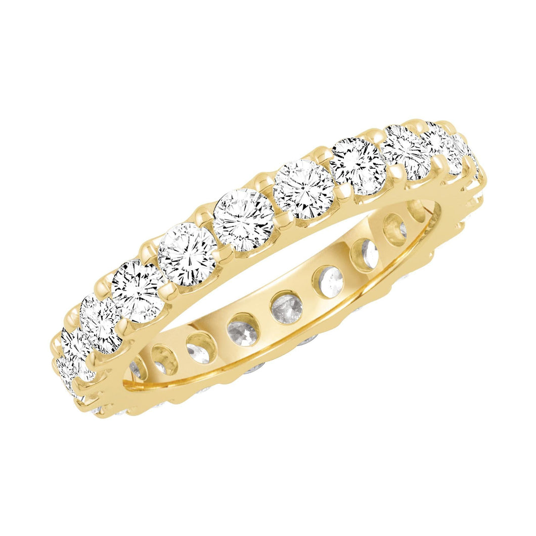Yellow Gold Prong Set Round Diamond Eternity Band 2ctw