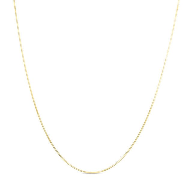 Yellow Gold Solid Adjustable Octagonal Snake Chain Necklace | 2.2mm | 22 Inches