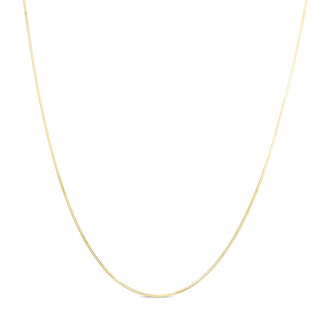 Yellow Gold Solid Adjustable Octagonal Snake Chain Necklace | 2.2mm | 22 Inches