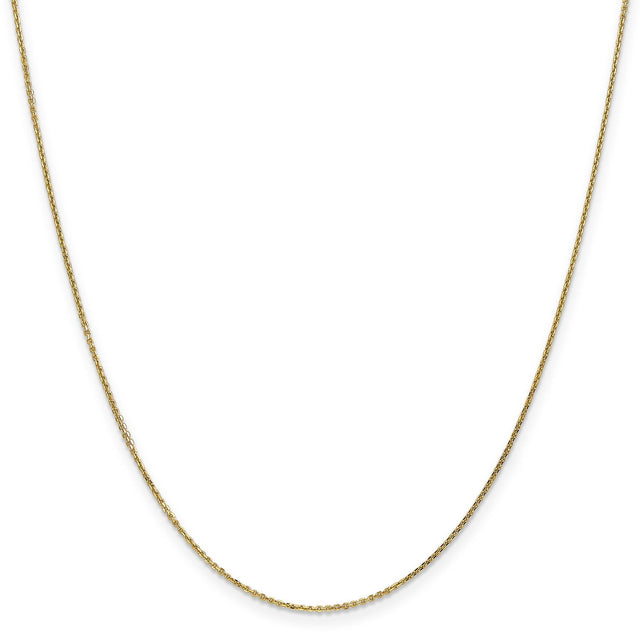 Yellow Gold Solid Cable Chain Necklace | 0.95mm | 18 Inches