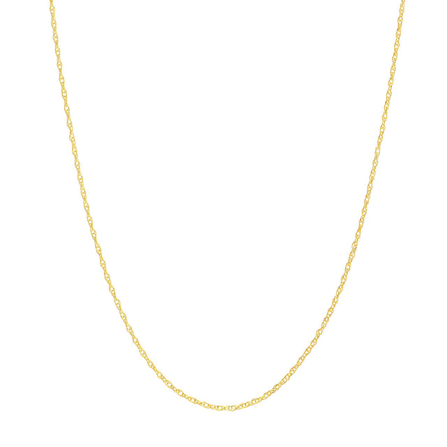 Yellow Gold Solid Cable Chain Necklace | .8mm | 18 Inches