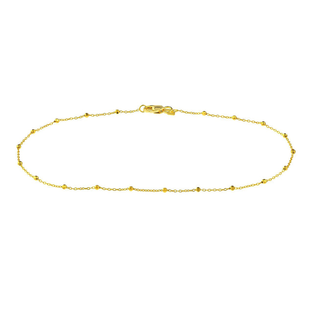 Yellow Gold Solid Constellation Chain Anklet