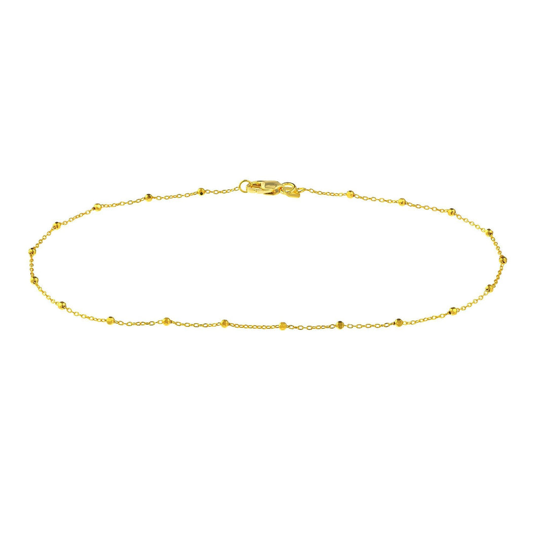 Yellow Gold Solid Constellation Chain Anklet